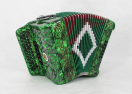 Acordeon Marca Norteño 2 Tonos Verde / Euro Negro