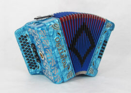Norteño Brand Accordion 5 Registers Sky Blue / Black Sun