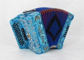 Norteño Brand Accordion 5 Registers Sky Blue / Black Euro
