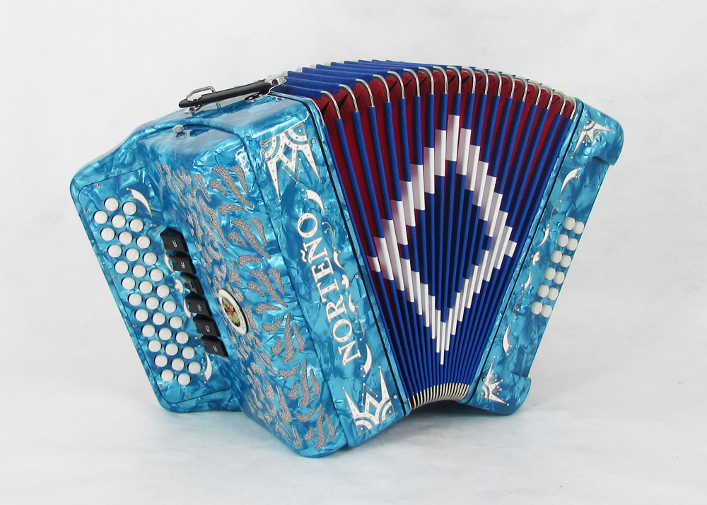 Norteño Brand Accordion 2Tone Blue Sky / White Euro