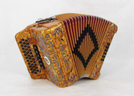 Acordeon Marca Norteño 2 Tonos Color Oro / Euro Negro