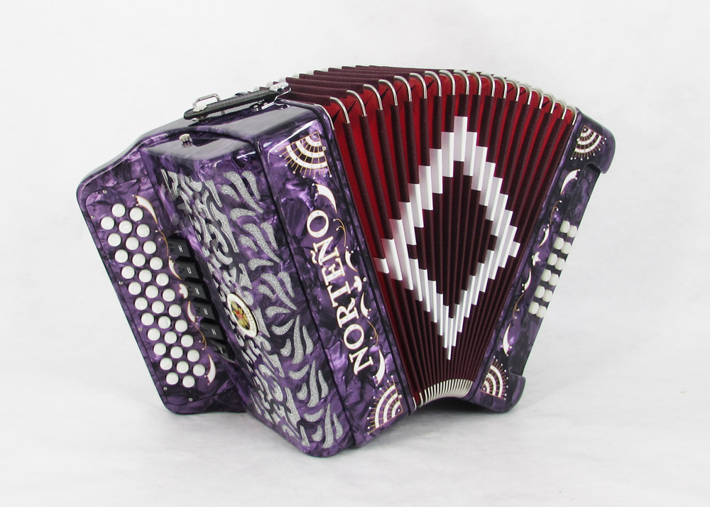 Norteño Brand Accordion 2Tone Purple / White Sun