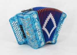 Norteño Brand Accordion 2 Tone Sky Blue / White Sun