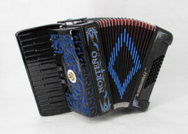 Acordeon Marca Norteño 26 Teclas 3 Registros Negro / Euro Azul