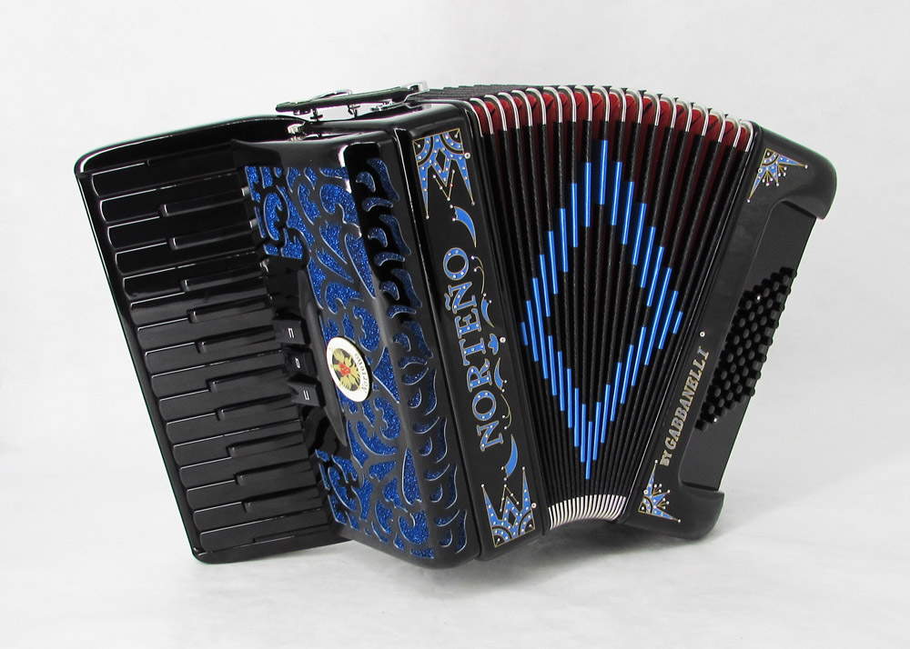 Acordeon Marca Norteño 26 Teclas 3 Registros Negro / Euro Azul