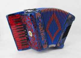 Acordeon Marca Norteño 26 Teclas 3 Registros Azul / Euro Rojo