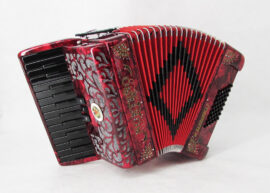 Acordeon Marca Norteño 26 Teclas 3 Registros Rojo / Sol Negro