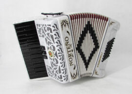 Acordeon Marca Norteño 26 Teclas 3 Registros Blanco / Euro Negro