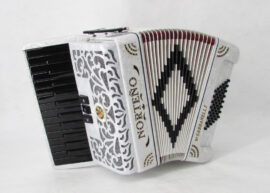 Acordeon Marca Norteño 26 Teclas 3 Registros Blanco / Black Sun