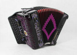 Norteño Brand Accordion 5 Registers Black / Purple Euro