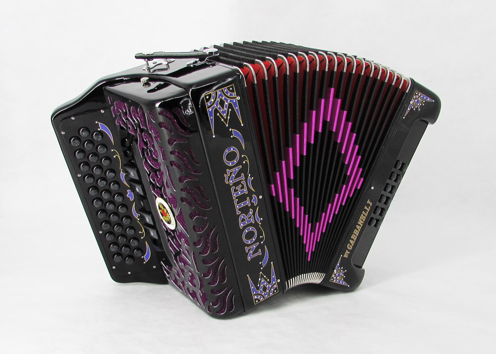 Acordeon Marca Norteño 5 Registros  Negro / Euro Purpura