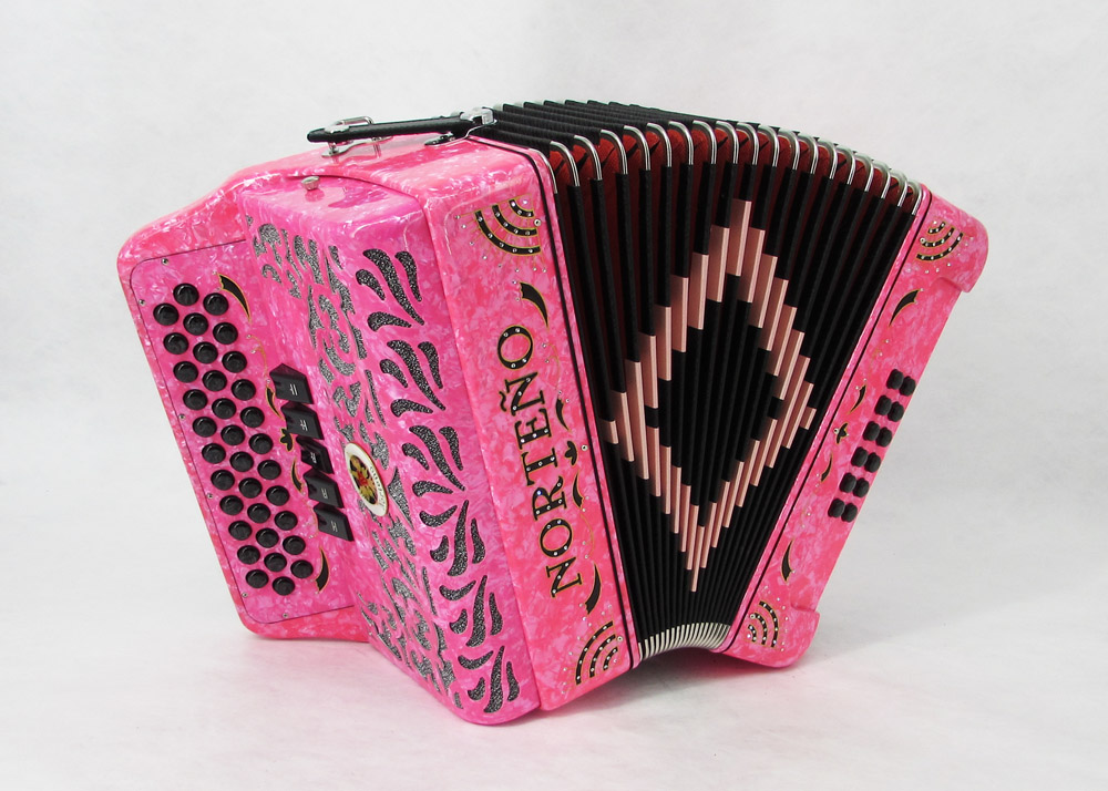 Acordeon Marca Norteño 5 Registros  Rosa / Sol Negro