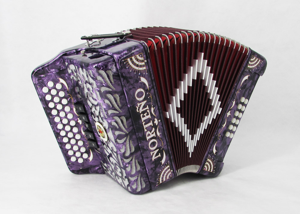 Norteño Brand Accordion 5 Registers Purple / Silver Sun