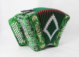 Acordeon Marca Norteño 5 Registros  Verde / Euro Plata