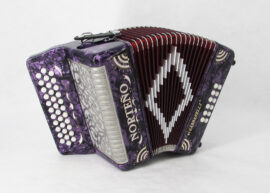 Acordeon Marca Norteño Sin Registros Compacto Purpura / Sol Plata