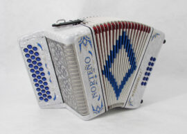 Norteño Brand Accordion No Registers Compact White / Blue Euro