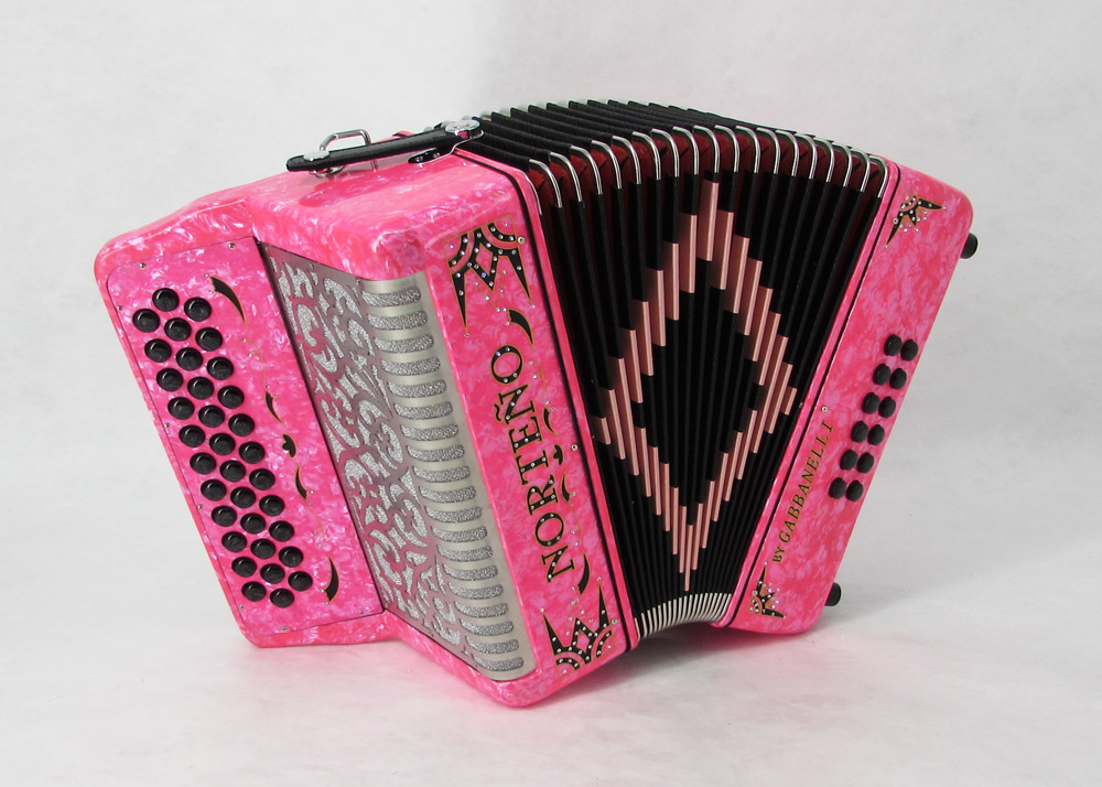 Acordeon Marca Norteño Sin Registros Compacto Rosa / Euro Negro