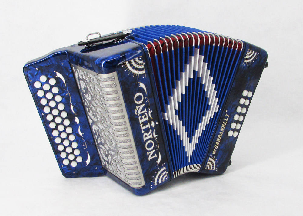 Norteño Brand Accordion No Registers Compact Blue / Silver Sun