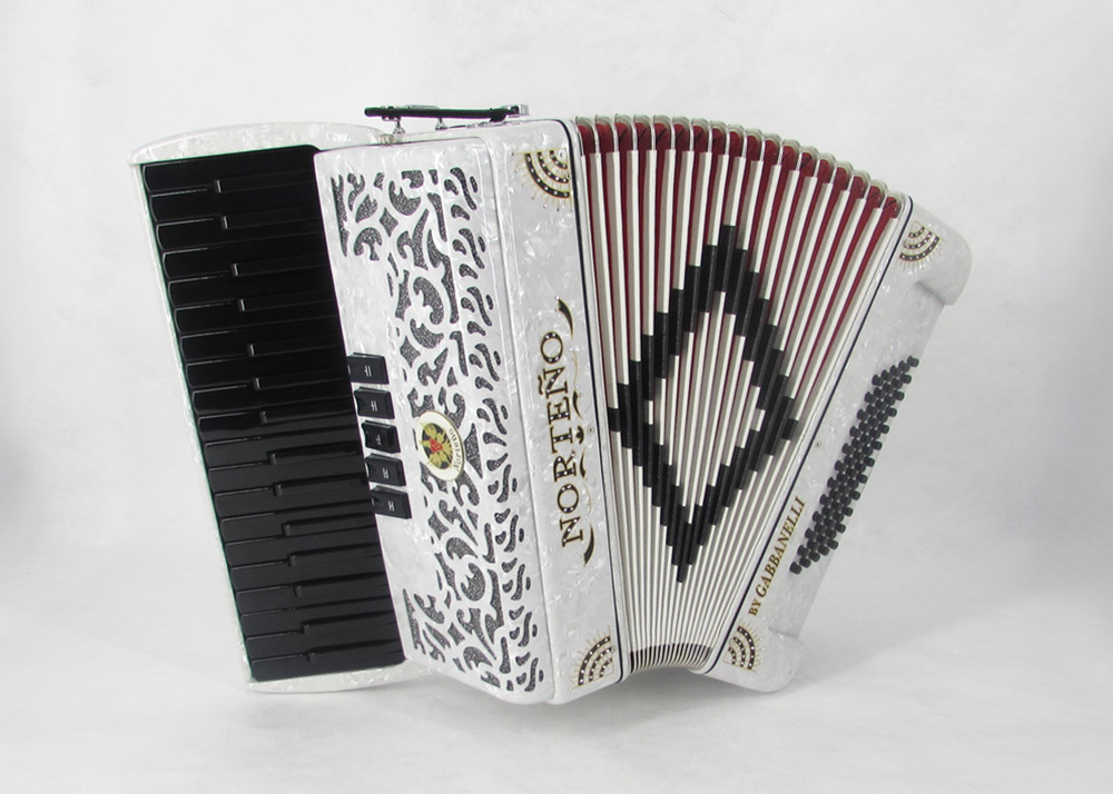 Acordeon Marca Norteño 34 Teclas 5 Registro Blanco / Sol Negro