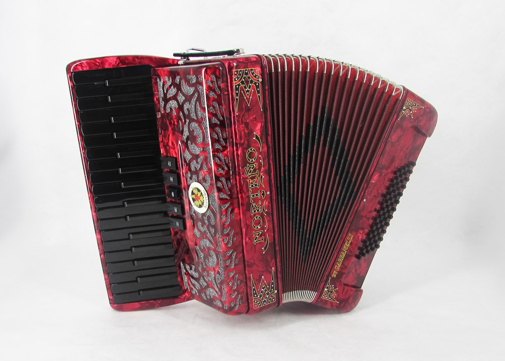 Acordeon Marca Norteño 34 Teclas 5 Registro Rojo/ Euro Negro