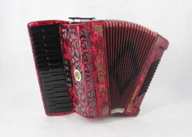 Acordeon Marca Norteño 34 Teclas 5 Registro Rojo/ Sol Negro