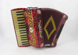 Acordeon Marca Norteño 34 Teclas 5 Registro Rojo / Sol Dorado