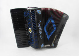 Norteño Brand Accordion 34 Keys 5 Registers Black / Blue Sun