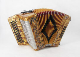 Norteño Brand Accordion No Registers Compact Gold / Black Euro