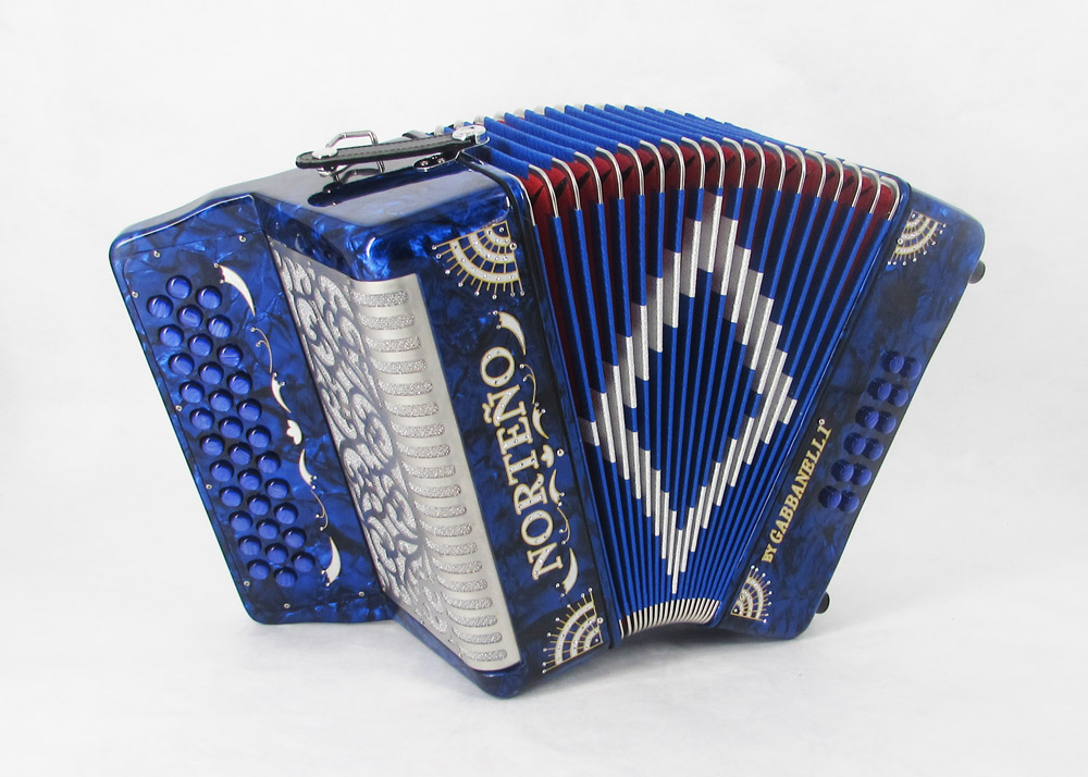 Acordeon Marca Norteño Sin Registros Compacto Azul / Sol Plateado