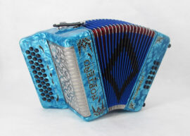 Acordeon Marca Norteño Sin Registros Compacto Azul Celeste / Euro Negro