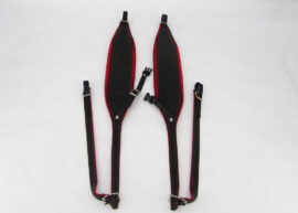 Correas de acordeon ANCHAS para hombros con sujetador de espalda Negro/Rojo