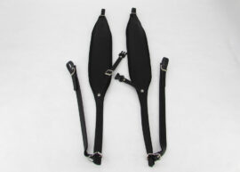Gabbanelli EXTRA WIDE accordion shoulder straps with back strap Black (Black Leather/Black Velvet)