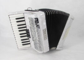 Cascabel Brand Accordion White- 26 Keys 3 Registers