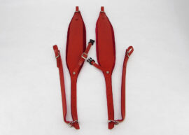 Gabbanelli EXTRA WIDE accordion shoulder straps with back strap Red (Red Leather/ Red Velvet)